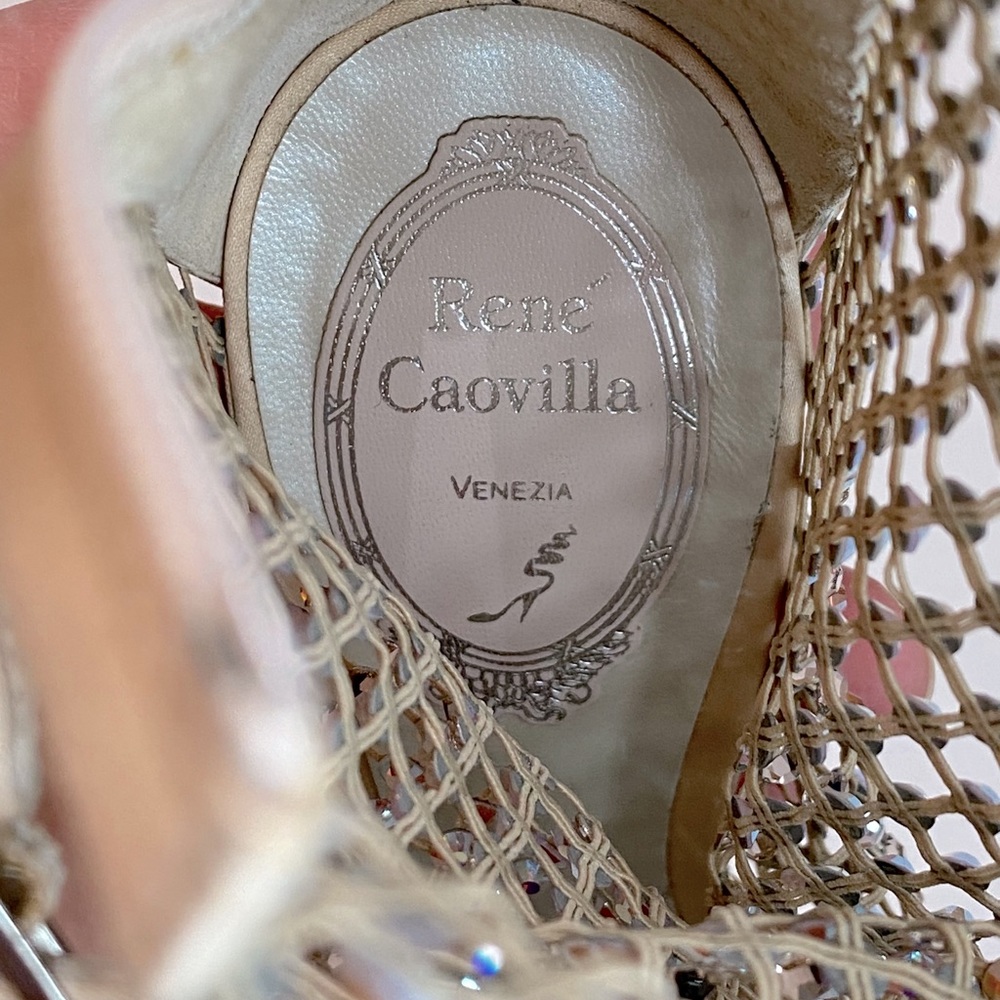 *SOLD* Rene Caovilla Galaxia Satin Crystal Sandals - Picture 7 of 17